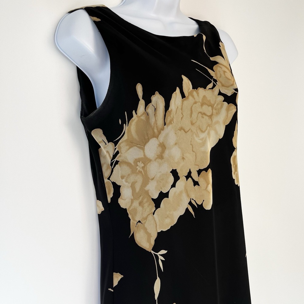 JBS Ltd Women's Floral Dress Size 8 Black And Gold 90s Y2K Sophisticated Classy - Picture 4 of 9